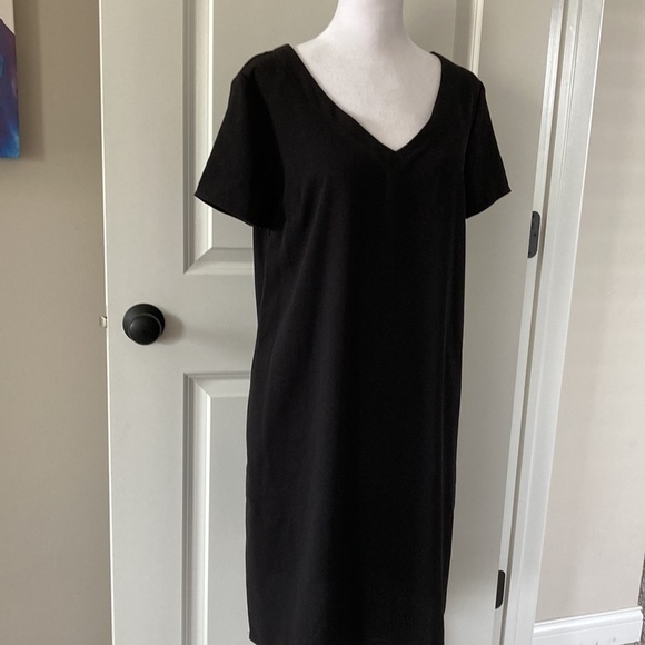 Apt 9 small black dress shirt sleeves pockets v-neck - Picture 7 of 13